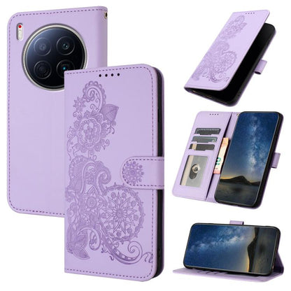 Datura Flower Embossed Flip Leather Phone Case, For Tecno Pova Curve 2 5G, For Tecno Spark Go 3 / Pop 20 4G, For Tecno Spark 50 4G, For Tecno Camon 50 Pro 4G, For Tecno Camon 50 4G, For Tecno Spark Slim, For Tecno Spark 40 4G, For Tecno Pova Curve     ...