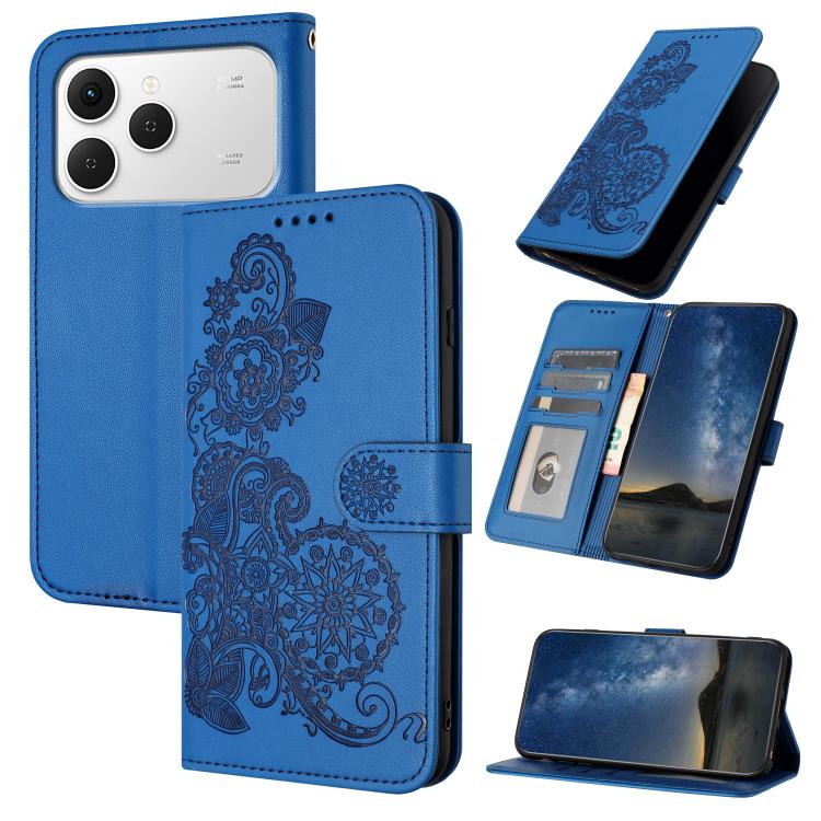 Datura Flower Embossed Flip Leather Phone Case, For Tecno Pova Curve 2 5G, For Tecno Spark Go 3 / Pop 20 4G, For Tecno Spark 50 4G, For Tecno Camon 50 Pro 4G, For Tecno Camon 50 4G, For Tecno Spark Slim, For Tecno Spark 40 4G, For Tecno Pova Curve     ...