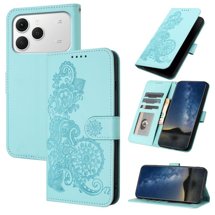 Datura Flower Embossed Flip Leather Phone Case, For Tecno Pova Curve 2 5G, For Tecno Spark Go 3 / Pop 20 4G, For Tecno Spark 50 4G, For Tecno Camon 50 Pro 4G, For Tecno Camon 50 4G, For Tecno Spark Slim, For Tecno Spark 40 4G, For Tecno Pova Curve     ...