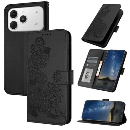Datura Flower Embossed Flip Leather Phone Case, For Tecno Pova Curve 2 5G, For Tecno Spark Go 3 / Pop 20 4G, For Tecno Spark 50 4G, For Tecno Camon 50 Pro 4G, For Tecno Camon 50 4G, For Tecno Spark Slim, For Tecno Spark 40 4G, For Tecno Pova Curve     ...