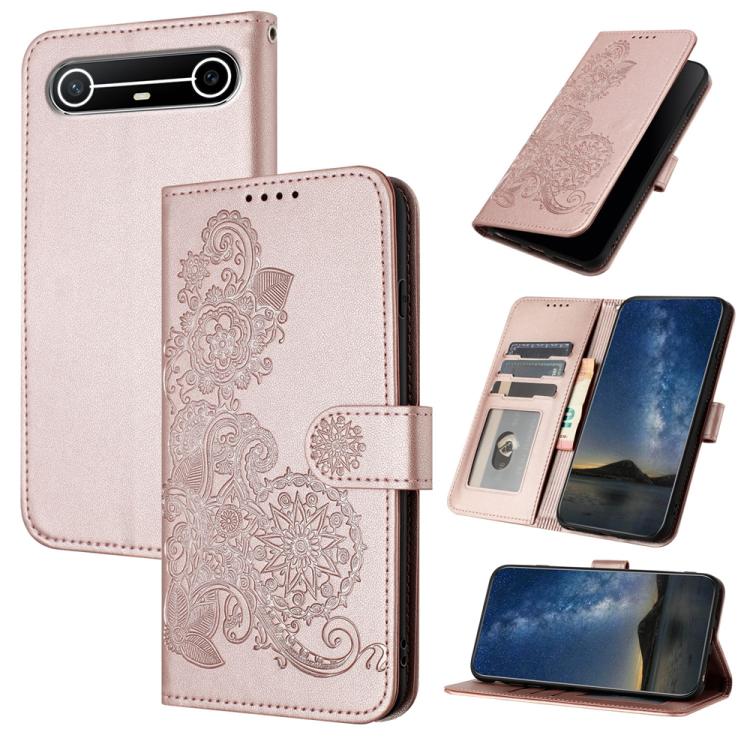 Datura Flower Embossed Flip Leather Phone Case, For Tecno Pova Curve 2 5G, For Tecno Spark Go 3 / Pop 20 4G, For Tecno Spark 50 4G, For Tecno Camon 50 Pro 4G, For Tecno Camon 50 4G, For Tecno Spark Slim, For Tecno Spark 40 4G, For Tecno Pova Curve     ...