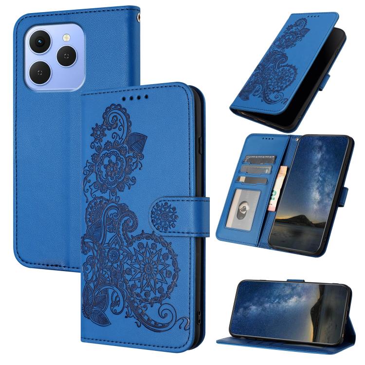 Datura Flower Embossed Flip Leather Phone Case, For Tecno Pova Curve 2 5G, For Tecno Spark Go 3 / Pop 20 4G, For Tecno Spark 50 4G, For Tecno Camon 50 Pro 4G, For Tecno Camon 50 4G, For Tecno Spark Slim, For Tecno Spark 40 4G, For Tecno Pova Curve     ...