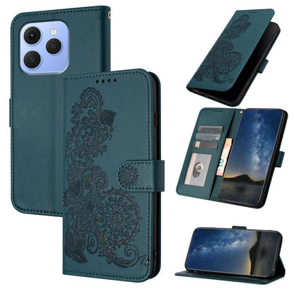 Datura Flower Embossed Flip Leather Phone Case, For Tecno Pova Curve 2 5G, For Tecno Spark Go 3 / Pop 20 4G, For Tecno Spark 50 4G, For Tecno Camon 50 Pro 4G, For Tecno Camon 50 4G, For Tecno Spark Slim, For Tecno Spark 40 4G, For Tecno Pova Curve     ...