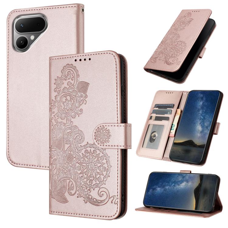 Datura Flower Embossed Flip Leather Phone Case, For Tecno Pova Curve 2 5G, For Tecno Spark Go 3 / Pop 20 4G, For Tecno Spark 50 4G, For Tecno Camon 50 Pro 4G, For Tecno Camon 50 4G, For Tecno Spark Slim, For Tecno Spark 40 4G, For Tecno Pova Curve     ...