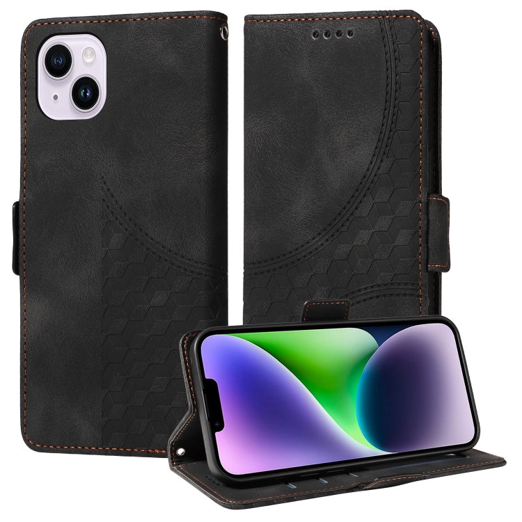 Embossed Rhombus Starry Leather Phone Case, For iPhone 13, For iPhone 12 Pro Max, For iPhone 12 / 12 Pro, For iPhone 11 Pro Max, For iPhone 11, For iPhone XR, For iPhone XS Max, For iPhone 7 Plus / 8 Plus