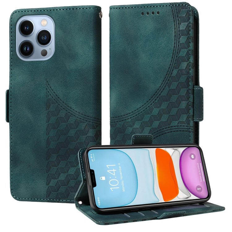 Embossed Rhombus Starry Leather Phone Case, For iPhone 13, For iPhone 12 Pro Max, For iPhone 12 / 12 Pro, For iPhone 11 Pro Max, For iPhone 11, For iPhone XR, For iPhone XS Max, For iPhone 7 Plus / 8 Plus