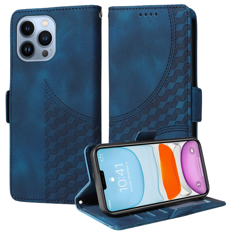 Embossed Rhombus Starry Leather Phone Case, For iPhone 13, For iPhone 12 Pro Max, For iPhone 12 / 12 Pro, For iPhone 11 Pro Max, For iPhone 11, For iPhone XR, For iPhone XS Max, For iPhone 7 Plus / 8 Plus