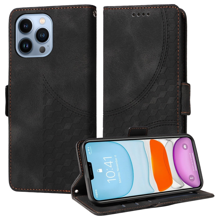 Embossed Rhombus Starry Leather Phone Case, For iPhone 13, For iPhone 12 Pro Max, For iPhone 12 / 12 Pro, For iPhone 11 Pro Max, For iPhone 11, For iPhone XR, For iPhone XS Max, For iPhone 7 Plus / 8 Plus