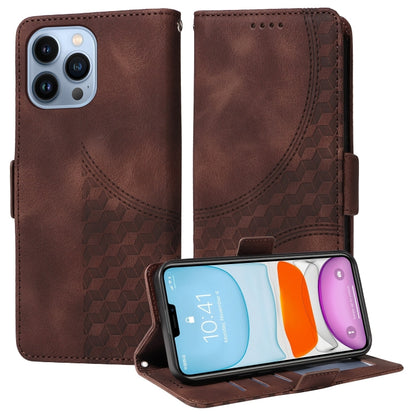 Embossed Rhombus Starry Leather Phone Case, For iPhone 13, For iPhone 12 Pro Max, For iPhone 12 / 12 Pro, For iPhone 11 Pro Max, For iPhone 11, For iPhone XR, For iPhone XS Max, For iPhone 7 Plus / 8 Plus