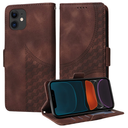 Embossed Rhombus Starry Leather Phone Case, For iPhone 13, For iPhone 12 Pro Max, For iPhone 12 / 12 Pro, For iPhone 11 Pro Max, For iPhone 11, For iPhone XR, For iPhone XS Max, For iPhone 7 Plus / 8 Plus