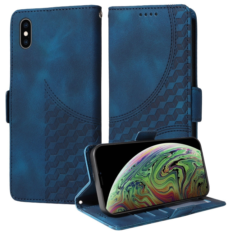 Embossed Rhombus Starry Leather Phone Case, For iPhone 13, For iPhone 12 Pro Max, For iPhone 12 / 12 Pro, For iPhone 11 Pro Max, For iPhone 11, For iPhone XR, For iPhone XS Max, For iPhone 7 Plus / 8 Plus