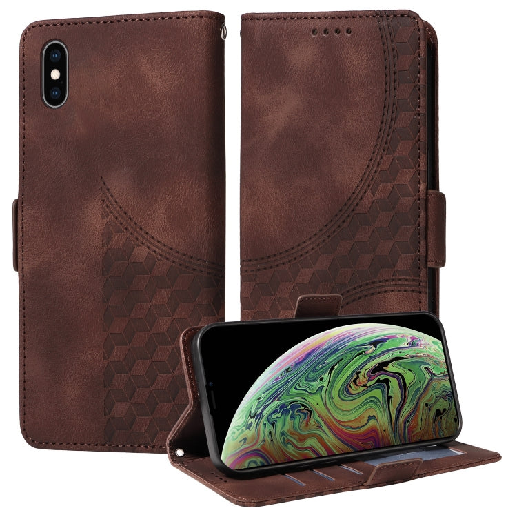 Embossed Rhombus Starry Leather Phone Case, For iPhone 13, For iPhone 12 Pro Max, For iPhone 12 / 12 Pro, For iPhone 11 Pro Max, For iPhone 11, For iPhone XR, For iPhone XS Max, For iPhone 7 Plus / 8 Plus