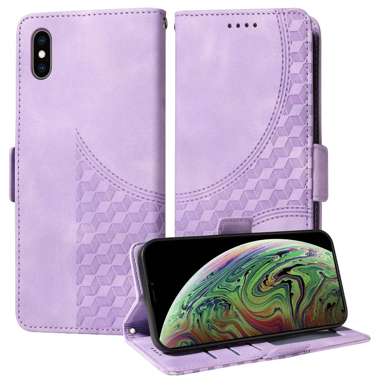 Embossed Rhombus Starry Leather Phone Case, For iPhone 13, For iPhone 12 Pro Max, For iPhone 12 / 12 Pro, For iPhone 11 Pro Max, For iPhone 11, For iPhone XR, For iPhone XS Max, For iPhone 7 Plus / 8 Plus