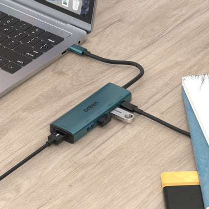 Onten UC119 5 in 1 USB-C / Type-C to USB 4-Ports USB HUB with 5V Input, UC119