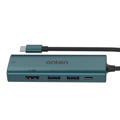 Onten UC125 5 in 1 USB-C / Type-C to HDMI+USB3.0+PD3.0 Multi-function HUB with 100Mbps Network Card, UC125