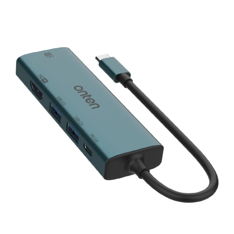 Onten UC126 5 in 1 USB-C / Type-C to Dual HDM I+ USB2.0 + PD3.0 Multi-function HUB Docking Station, UC126