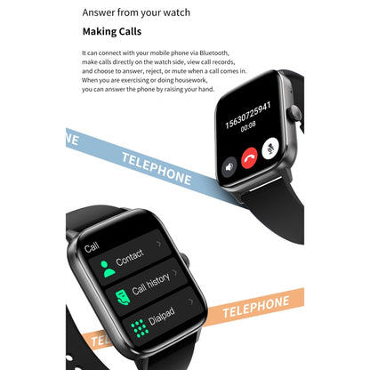 QS11 1.91 inch BT5.2 Smart Sport Watch, Support Sleep / Heart Rate / Blood Oxygen / Blood Pressure Health Monitor