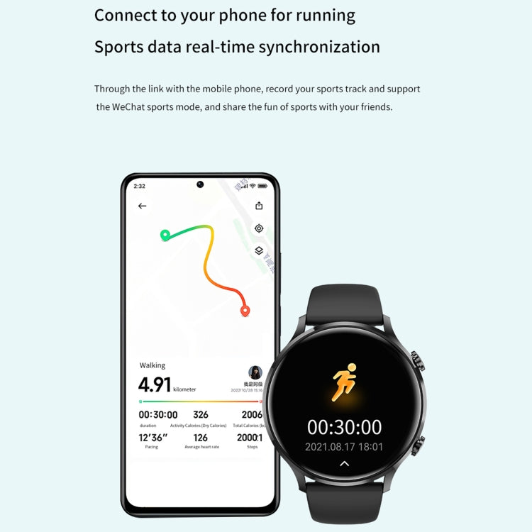 Montre connectée sport QS40 1,39 pouces BT5.2, prend en charge les appels Bluetooth / le suivi du sommeil / de l'oxygène sanguin / de la température / de la fréquence cardiaque / de la tension artérielle