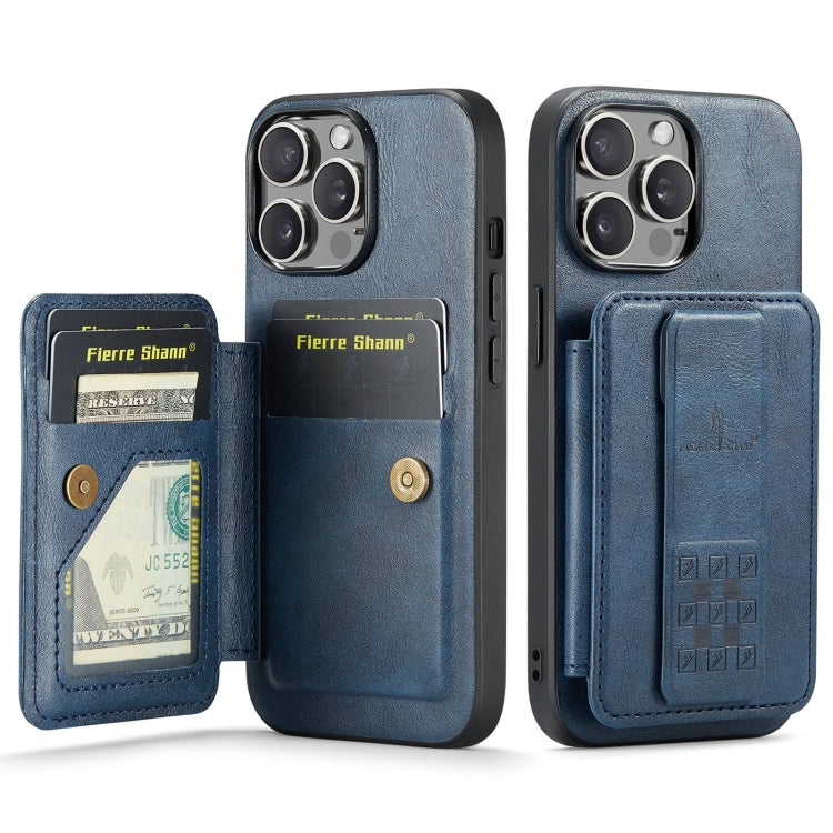 Fierre Shann Oil Wax Cow Leather Card Holder Back Phone Case