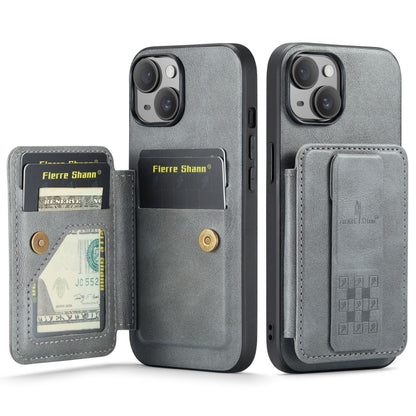 Fierre Shann Oil Wax Cow Leather Card Holder Back Phone Case