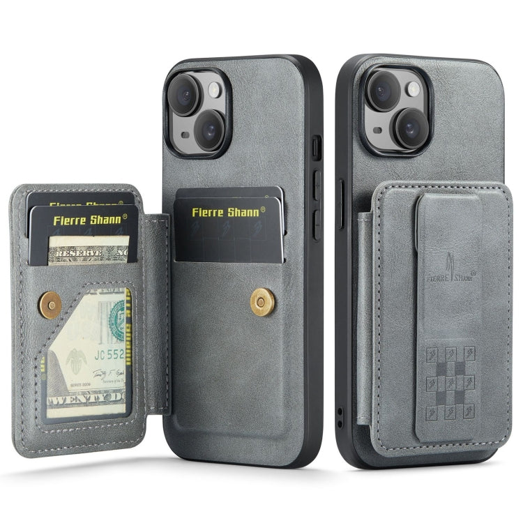 Fierre Shann Oil Wax Cow Leather Card Holder Back Phone Case