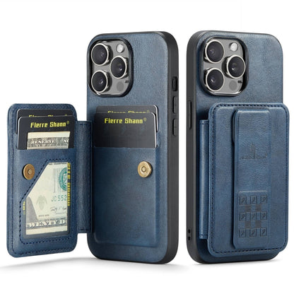 Fierre Shann Oil Wax Cow Leather Card Holder Back Phone Case