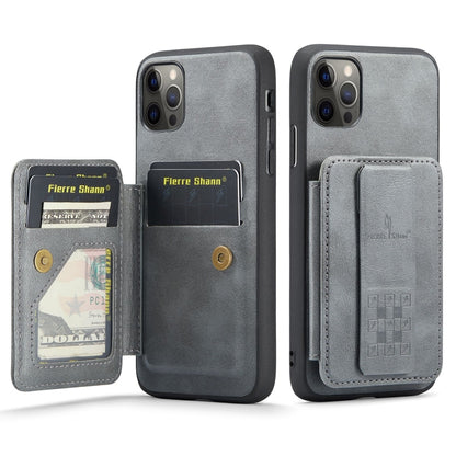 Fierre Shann Oil Wax Cow Leather Card Holder Back Phone Case