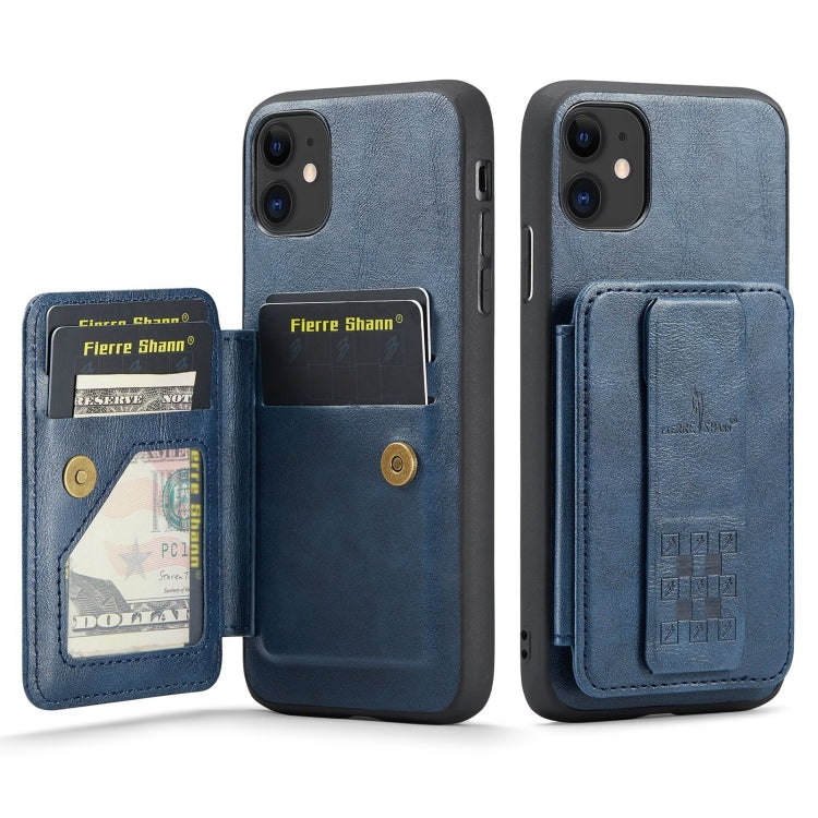 Fierre Shann Oil Wax Cow Leather Card Holder Back Phone Case