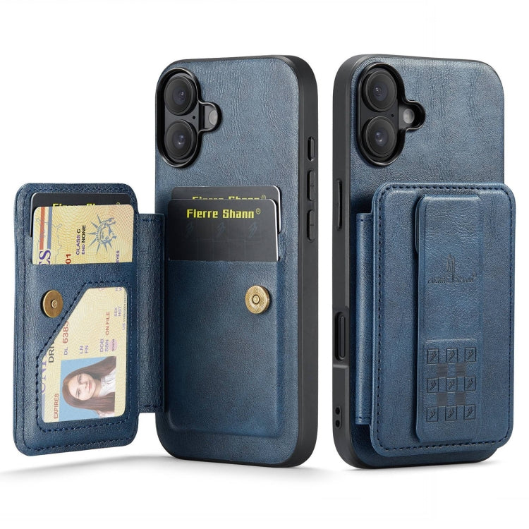 Fierre Shann Oil Wax Cow Leather Card Holder Back Phone Case