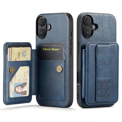 Fierre Shann Oil Wax Cow Leather Card Holder Back Phone Case