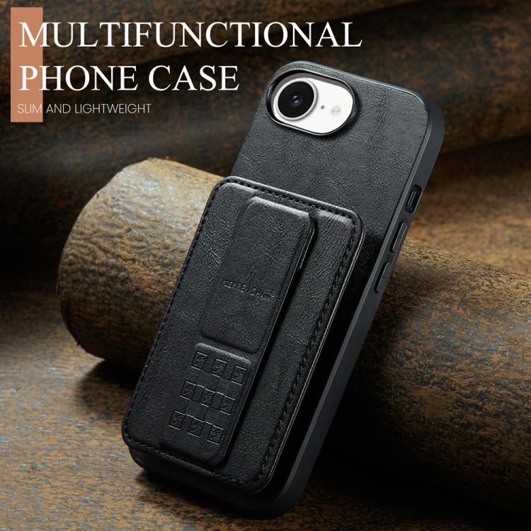 Fierre Shann Oil Wax Cow Leather Card Holder Back Phone Case, For iPhone 17e / 16e, For iPhone 17 Pro Max, For iPhone 17 Pro, For iPhone 17, For iPhone Air, For iPhone 16 Pro Max, For iPhone 16 Pro, For iPhone 16 Plus, For iPhone 16, For iPhone 15 Pro ...