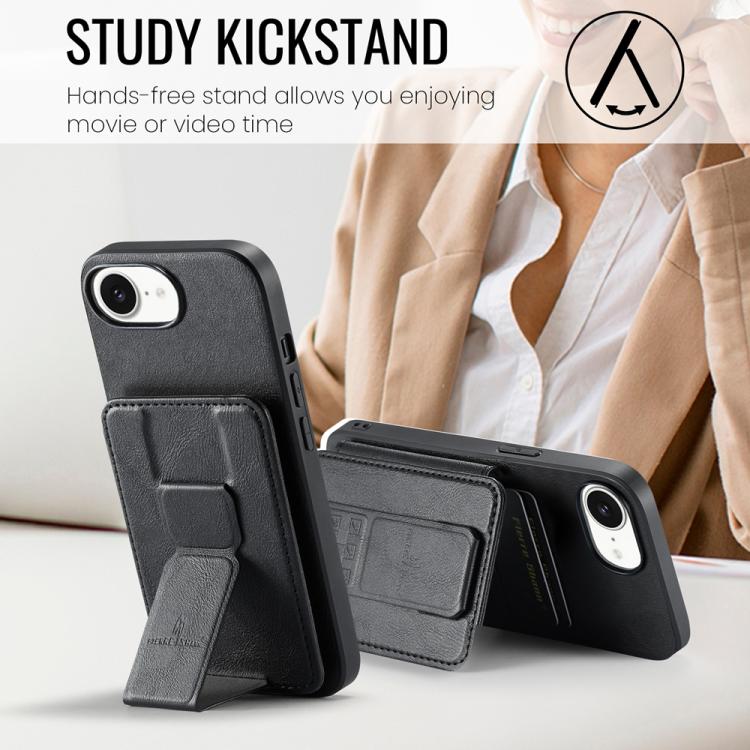 Fierre Shann Oil Wax Cow Leather Card Holder Back Phone Case, For iPhone 17e / 16e, For iPhone 17 Pro Max, For iPhone 17 Pro, For iPhone 17, For iPhone Air, For iPhone 16 Pro Max, For iPhone 16 Pro, For iPhone 16 Plus, For iPhone 16, For iPhone 15 Pro ...