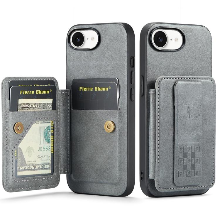 Fierre Shann Oil Wax Cow Leather Card Holder Back Phone Case, For iPhone 17e / 16e, For iPhone 17 Pro Max, For iPhone 17 Pro, For iPhone 17, For iPhone Air, For iPhone 16 Pro Max, For iPhone 16 Pro, For iPhone 16 Plus, For iPhone 16, For iPhone 15 Pro ...