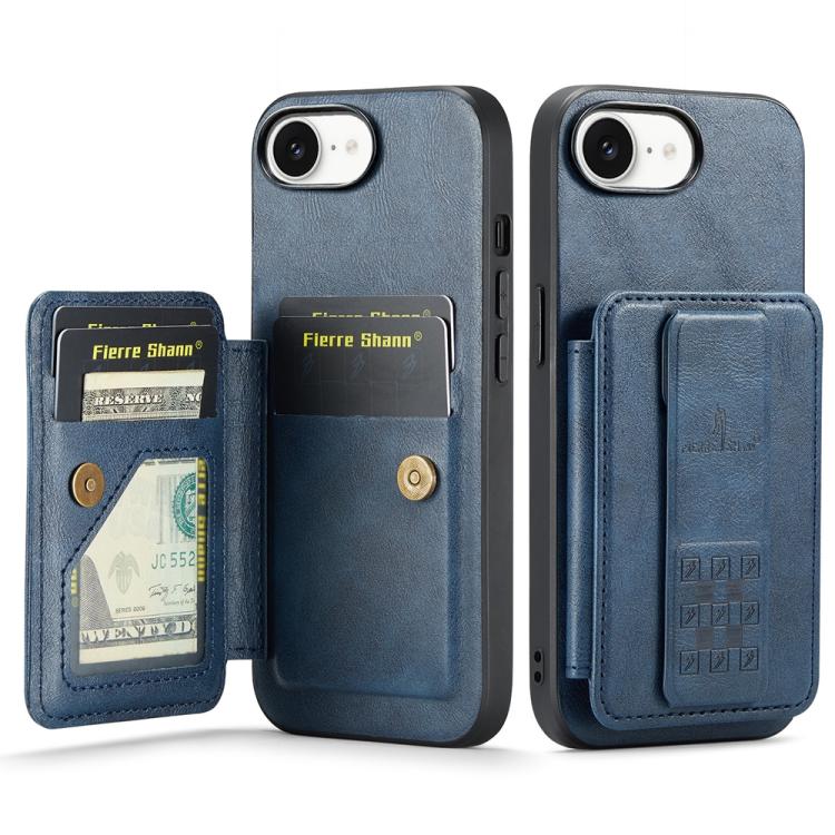 Fierre Shann Oil Wax Cow Leather Card Holder Back Phone Case, For iPhone 17e / 16e, For iPhone 17 Pro Max, For iPhone 17 Pro, For iPhone 17, For iPhone Air, For iPhone 16 Pro Max, For iPhone 16 Pro, For iPhone 16 Plus, For iPhone 16, For iPhone 15 Pro ...