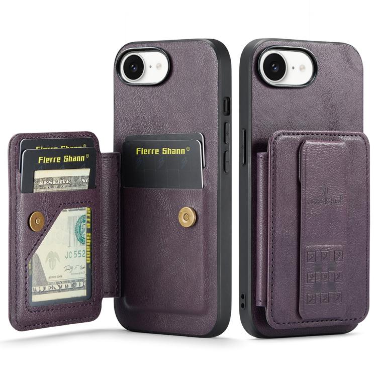 Fierre Shann Oil Wax Cow Leather Card Holder Back Phone Case, For iPhone 17e / 16e, For iPhone 17 Pro Max, For iPhone 17 Pro, For iPhone 17, For iPhone Air, For iPhone 16 Pro Max, For iPhone 16 Pro, For iPhone 16 Plus, For iPhone 16, For iPhone 15 Pro ...