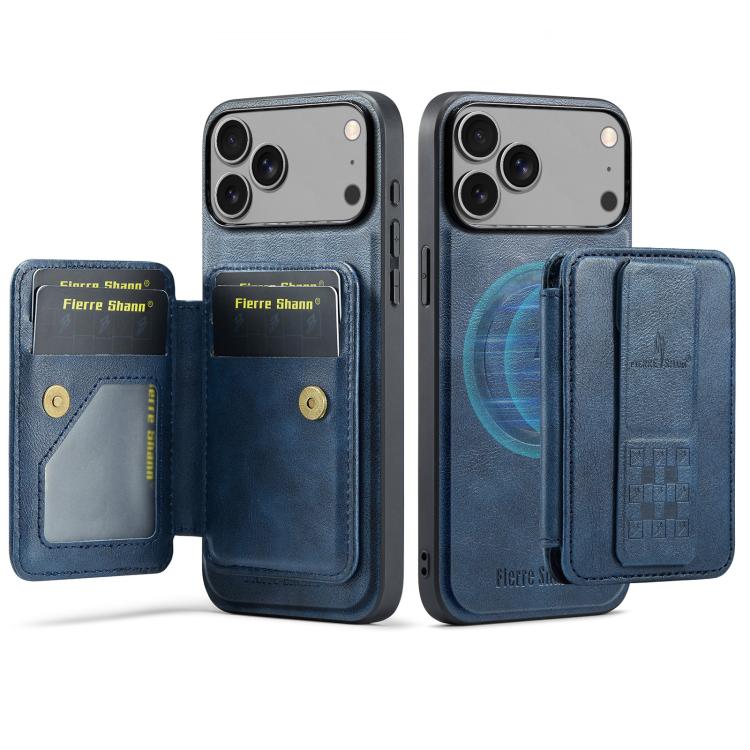 Fierre Shann Oil Wax Cow Leather Card Holder Back Phone Case, For iPhone 17e / 16e, For iPhone 17 Pro Max, For iPhone 17 Pro, For iPhone 17, For iPhone Air, For iPhone 16 Pro Max, For iPhone 16 Pro, For iPhone 16 Plus, For iPhone 16, For iPhone 15 Pro ...
