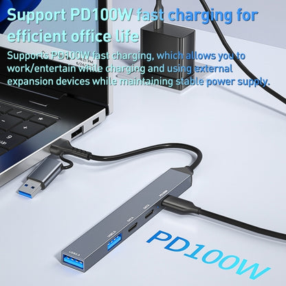 ADS-809D 5 in 1 USB + Type-C to PD100W + USB3.0/2.0 + Type-C HUB Docking Station, ADS-809D