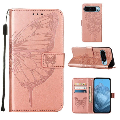 Embossed Butterfly Leather Phone Case, For Google Pixel 11 Pro XL, For Google Pixel 11 Pro / 11, For Google Pixel 10 Pro XL, For Google Pixel 10 / 10 Pro+, For Google Pixel 9a, For Google Pixel 9 Pro XL, For Google Pixel 9 Pro, For Google Pixel 9      ...
