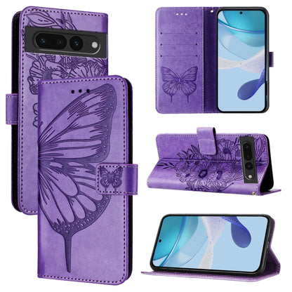 Embossed Butterfly Leather Phone Case, For Google Pixel 7 Pro, For Google Pixel 7, For Google Pixel 6a, For Google Pixel 6 Pro, For Google Pixel 6, For Google Pixel 5a 5G, For Google Pixel 5 XL / Pixel 4a 5G, For Google Pixel 5