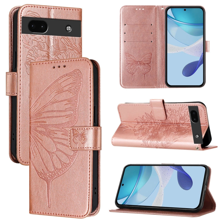 Embossed Butterfly Leather Phone Case, For Google Pixel 7 Pro, For Google Pixel 7, For Google Pixel 6a, For Google Pixel 6 Pro, For Google Pixel 6, For Google Pixel 5a 5G, For Google Pixel 5 XL / Pixel 4a 5G, For Google Pixel 5