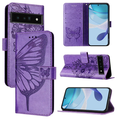 Embossed Butterfly Leather Phone Case, For Google Pixel 7 Pro, For Google Pixel 7, For Google Pixel 6a, For Google Pixel 6 Pro, For Google Pixel 6, For Google Pixel 5a 5G, For Google Pixel 5 XL / Pixel 4a 5G, For Google Pixel 5
