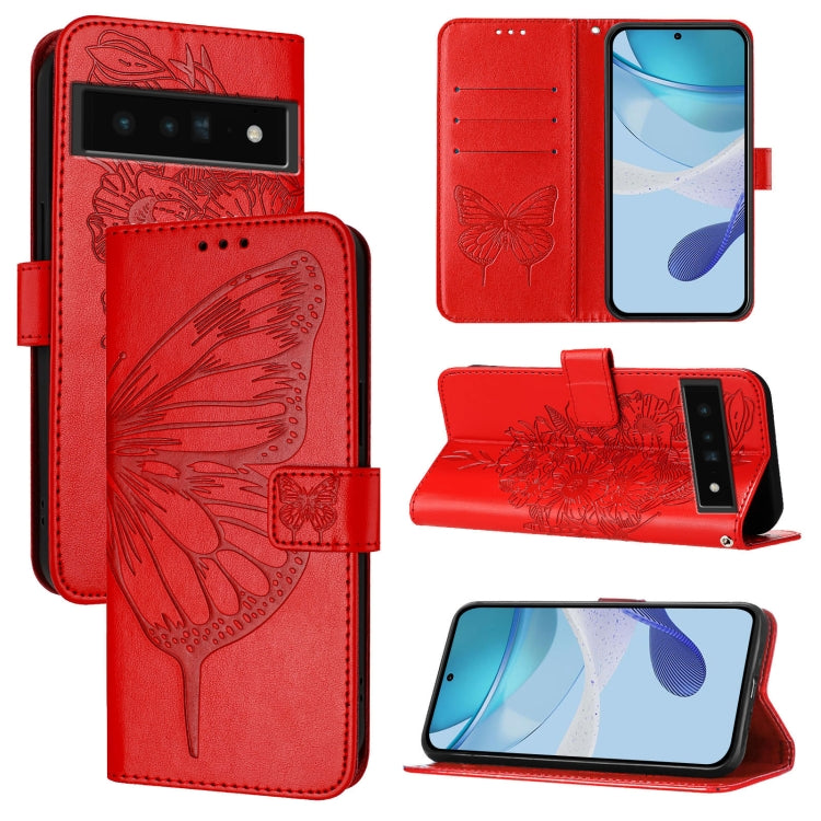 Embossed Butterfly Leather Phone Case, For Google Pixel 7 Pro, For Google Pixel 7, For Google Pixel 6a, For Google Pixel 6 Pro, For Google Pixel 6, For Google Pixel 5a 5G, For Google Pixel 5 XL / Pixel 4a 5G, For Google Pixel 5