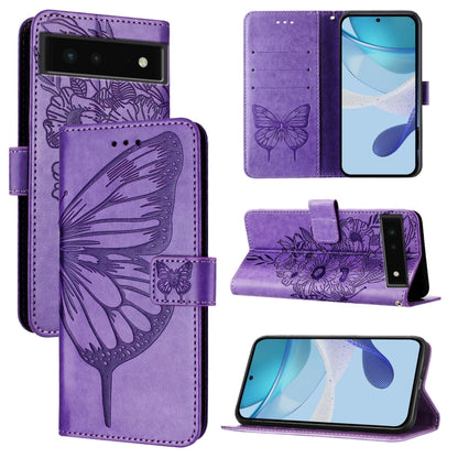 Embossed Butterfly Leather Phone Case, For Google Pixel 7 Pro, For Google Pixel 7, For Google Pixel 6a, For Google Pixel 6 Pro, For Google Pixel 6, For Google Pixel 5a 5G, For Google Pixel 5 XL / Pixel 4a 5G, For Google Pixel 5