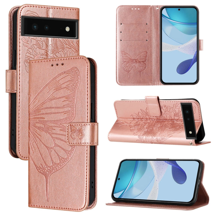 Embossed Butterfly Leather Phone Case, For Google Pixel 7 Pro, For Google Pixel 7, For Google Pixel 6a, For Google Pixel 6 Pro, For Google Pixel 6, For Google Pixel 5a 5G, For Google Pixel 5 XL / Pixel 4a 5G, For Google Pixel 5