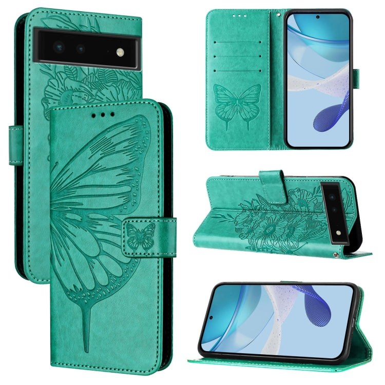 Embossed Butterfly Leather Phone Case, For Google Pixel 7 Pro, For Google Pixel 7, For Google Pixel 6a, For Google Pixel 6 Pro, For Google Pixel 6, For Google Pixel 5a 5G, For Google Pixel 5 XL / Pixel 4a 5G, For Google Pixel 5