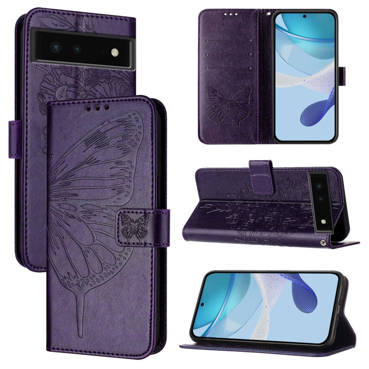 Embossed Butterfly Leather Phone Case, For Google Pixel 7 Pro, For Google Pixel 7, For Google Pixel 6a, For Google Pixel 6 Pro, For Google Pixel 6, For Google Pixel 5a 5G, For Google Pixel 5 XL / Pixel 4a 5G, For Google Pixel 5