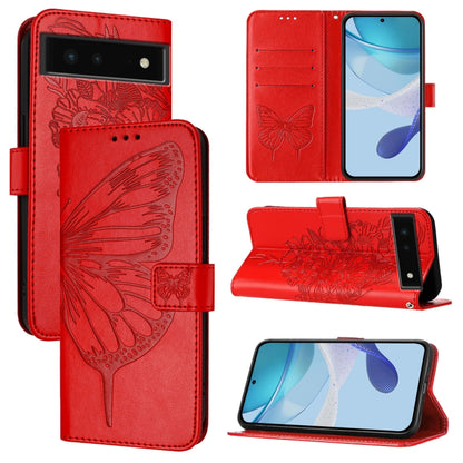 Embossed Butterfly Leather Phone Case, For Google Pixel 7 Pro, For Google Pixel 7, For Google Pixel 6a, For Google Pixel 6 Pro, For Google Pixel 6, For Google Pixel 5a 5G, For Google Pixel 5 XL / Pixel 4a 5G, For Google Pixel 5