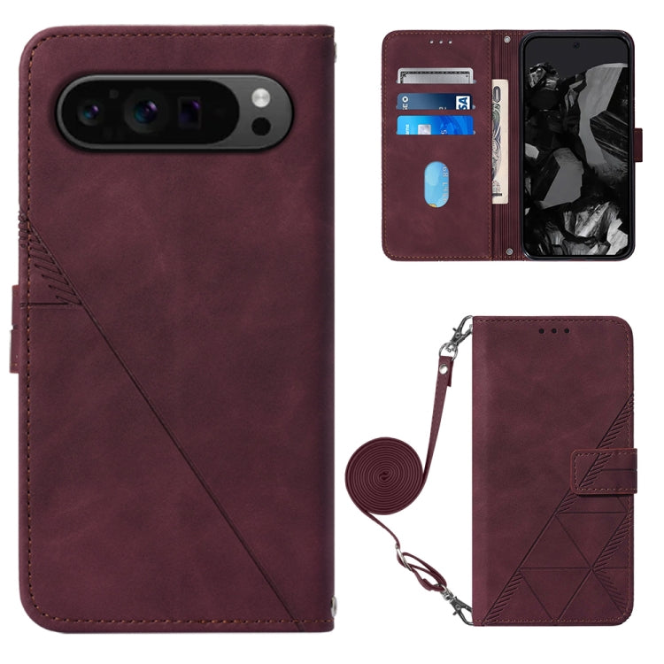 Crossbody 3D Embossed Flip Leather Phone Case, For Google Pixel 11 Pro XL, For Google Pixel 11 Pro / 11, For Google Pixel 10 Pro XL, For Google Pixel 10 / 10 Pro+, For Google Pixel 9a, For Google Pixel 9 Pro XL, For Google Pixel 9 Pro, For Google Pixel...