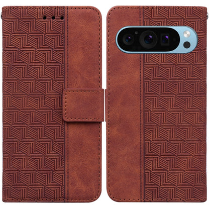 Geometric Embossed Leather Phone Case, For Google Pixel 10a, For Google Pixel 9a, For Google Pixel 9 Pro 5G, For Google Pixel 9, For Google Pixel 8a