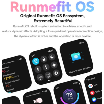 GTS6 1.69 inch Runmefit  Pressure MET BT Call Smart Watch, Heart Rate / Blood Pressure / Body Temperature